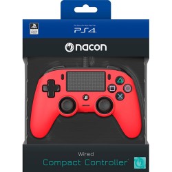 (NACON - Wired Compact Controller for PlayStation 4 - Red (PS4/PC