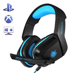 PHOINIKAS H1 Stereo Gaming Headset，for PC,PS4，Xbox One, Mac, iPad Blue