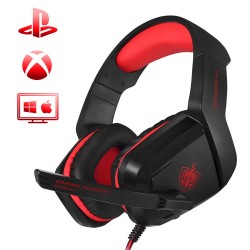 PHOINIKAS H1 Stereo Gaming Headset，for PC,PS4，Xbox One, Mac, iPad Red