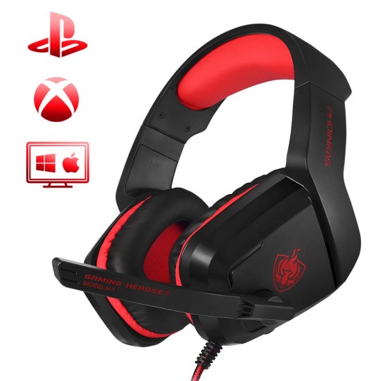 قیمت PHOINIKAS H1 Stereo Gaming Headset，for PC,PS4，Xbox One, Mac, iPad Red