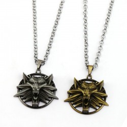  گردنبند - Witcher 3 Necklace Wild Hunt Wolf Head Medallion Pendants 
