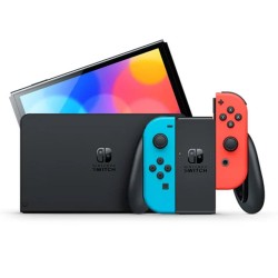 کپی خور-Nintendo Switch OLED Model with Neon Blue and Neon Red Joy-Con