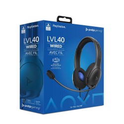 PDP Gaming LVL40 Wired Stereo Headset Black - PS5/PS4