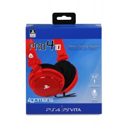 PRO4-10 Officially Licensed Stereo Gaming Headset - Red PS4
